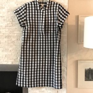 I Crew black and white checked dress.